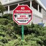 SmartSign No Trespassing Sign with Stake 3’ Tall, This Property is Protected by Video Surveillance, Trespassers Will Be Prosecuted Sign for Yard/Lawn/Outdoors | 10 Inch Octagon Aluminum Metal Sign