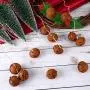 40 Pieces Christmas Rusty Jingle Bells Rustic Metal Bells Craft Bells with Star Design and Twine for Christmas Wreath Craft Decoration Supplies (1.57 Inches)