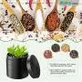iRainy [5 Piece] Spice Herb Grinder with Pollen Catcher, 2.1 Inch, Metal Black