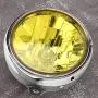 Motorcycle Headlight, Metal + Glass Motorcycle Retro Headlamp Front Headlight Fit for Honda CB400/Hornet 250/VTEC (Yellow Lens)