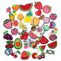 ZHDTW Bundle of 40pcs Various Fruit Iron on Patches for Kids Clothing Cute Small Apple Banana Iron Patches for Backpacks Jeans (DT039)