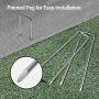 Ohuhu 100 Pack 6 Inch Steel Garden Stakes Landscape Staples, Thicken 11-Gauge Anti-Rust Heavy Duty Garden Staples, Sod Fence Pins for Landscaping, Ground Cover, Weed Barrier Fabric, Irrigation Tubing