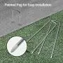 Ohuhu 100 Pack 6 Inch Steel Garden Stakes Landscape Staples, Thicken 11-Gauge Anti-Rust Heavy Duty Garden Staples, Sod Fence Pins for Landscaping, Ground Cover, Weed Barrier Fabric, Irrigation Tubing Ohuhu 100 Pack 6 Inch Steel Garden Stakes Landscape Staples, Thicken 11-Gauge Anti-Rust Heavy Duty Garden Staples, Sod Fence Pins for Landscaping, Ground Cover, Weed Barrier Fabric, Irrigation Tubing