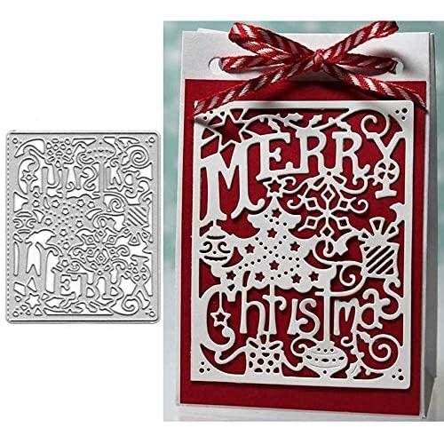 Merry Christmas Tree Metal Die Cuts,Christmas Bell Snowflake Gift Box Cutting Dies Cut Stencils for DIY Scrapbooking Album Decorative Embossing Paper Dies Card Making