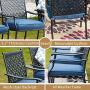 Top Space 4 Pieces Pstio Dining Chairs Stackable Wrought Iron Metal Patio Dining Chair Outdoor Dining Chairs Set with Steel Frame and Oxford Cushion