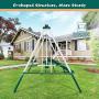 MaxKare Metal Swing Set for Backyard with Slides Baby Medium and Large Playground Swing Set Suitable for Kids Toddlers Porch Backyard 2 in 1 Game Set Outdoor and Indoor
