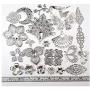 ALL in ONE Mixed Antique Bronze/Gold/Platinum Alloy Pendants Beads Charms Chains Connectors Jewelry Findings 50 Grams