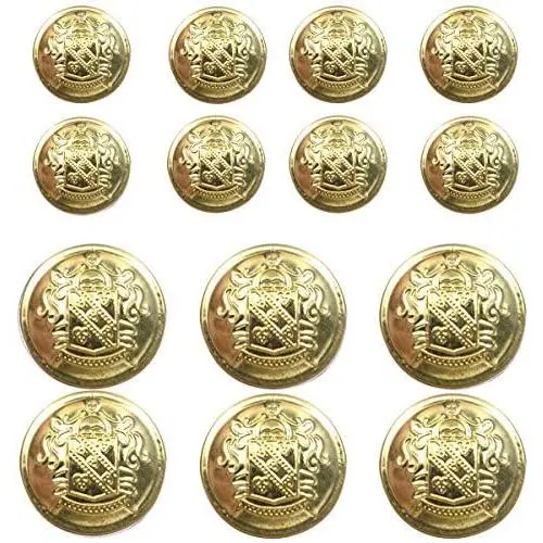 14 Piece Metal Blazer Button Set - for Blazer, Suits, Sport Coat, Uniform, Jacket (Gold)18mm 23mm 14 Piece Metal Blazer Button Set - for Blazer, Suits, Sport Coat, Uniform, Jacket (Gold)18mm 23mm
