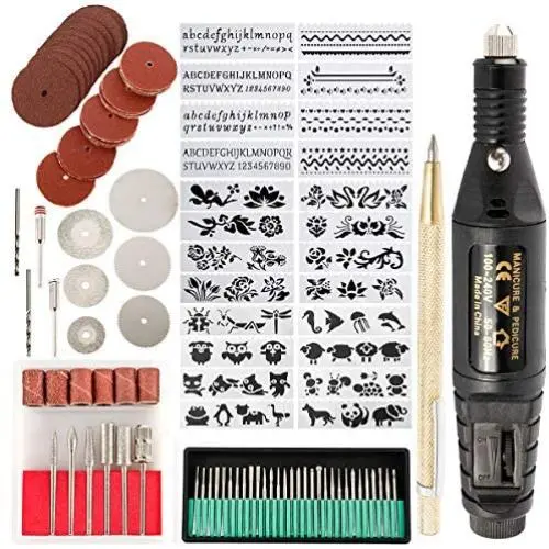 Toolly 108 Pcs Engraving Tool Kit, Multi-Functional Electric Corded Micro Engraver Etching Pen DIY Rotary Tool for Jewelry Glass Wood Metal Ceramic Plastic Toolly 108 Pcs Engraving Tool Kit, Multi-Functional Electric Corded Micro Engraver Etching Pen DIY Rotary Tool for Jewelry Glass Wood Metal Ceramic Plastic