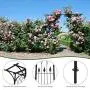 Giantex Garden Arch Arbor High Wide Metal Steel Frame Stand Trellis for Rose Vines Plant Climbing Patio Lawn Backyard Party Wedding Ceremony Decoration Outdoor Gardening Walkway Arches,Black