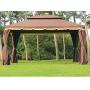 Outsunny 10 x 13 Outdoor Patio Gazebo Canopy with 2-Tier Polyester Roof, Vented Mesh Sidewall, & Strong Aluminum Frame