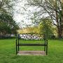 VINGLI 50'' Patio Park Garden Bench Outdoor Metal Benches,Cast Iron Steel Frame Chair Front Porch Path Yard Lawn Decor Deck Furniture for 2-3 Person Seat