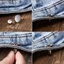 12 Sets Replacement Metal Jean Buttons Silver No Sew Instant Buttons 17 mm Detachable Pants Buttons for Jeans Clothes Jackets Bags