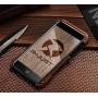 Bpowe for iPhone 7 Plus Wood Metal Frame Case, Drop Protection Ultra Thin Aluminum Metal Cover Protective Case Shockproof Dropproof Bumper Frame for Apple iPhone 7 Plus 5.5'' (Black)