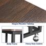 VASAGLE Industrial Side Table, End Table for Coffee Laptop Tablet, Mobile Table with Rolling Casters, Steel Frame, for Living Room, Bedroom, Dark Walnut and Black ULNT50Z
