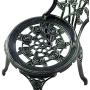 Giantex 3 Piece Bistro Set Cast Rose Design Antique Outdoor Patio Furniture Weather Resistant Garden Round Table and Chairs w/Umbrella Hole (Rose Design)