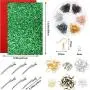 8 Pieces Christmas Shining Faux Leather Sheets Metallic Glitter Leather Fabric Sheets with 120 Pieces Earring Hooks, 120 Pieces Jump Earrings, 6 Pieces Hair Clips for Christmas Theme Earrings and Hair 8 Pieces Christmas Shining Faux Leather Sheets Metallic Glitter Leather Fabric Sheets with 120 Pieces Earring Hooks, 120 Pieces Jump Earrings, 6 Pieces Hair Clips for Christmas Theme Earrings and Hair