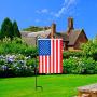 HOOSUN Garden Flag Stand, Premium Garden Flag Pole Holder Black Metal Powder-Coated Weather-Proof Paint, 37.9''H x 15.7''W for Outdoor Garden Lawn Without Flag