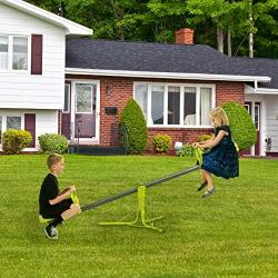 Costzon Kids Seesaw Swivel Teeter Totter Playground Equipment, 360 Degree Rotation (Metal Seesaw)