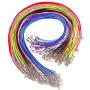 Paxcoo 100 Pcs 18 Inches Waxed Cotton Necklace Cord with Lobster Claw Clasp for DIY Jewelry Making, Mix Color