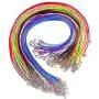 Paxcoo 100 Pcs 18 Inches Waxed Cotton Necklace Cord with Lobster Claw Clasp for DIY Jewelry Making, Mix Color