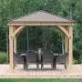 Yardistry 10 x 10 Wood Gazebo with Aluminum Roof Yardistry 10 x 10 Wood Gazebo with Aluminum Roof