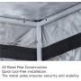 Oppolite 108''x48''x80'' 2-in-1 Hydroponic Indoor Grow Tent Room Propagation High Reflective 600D Diamond Mylar Growing Plant w/Metal Corner