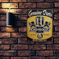 Imprints Plus Bundle Chevy Parts Pistons Retro Tin Sign Décor - Vintage Inspired Metal Sign Complete with Screws for Hanging to Display in Your Home Bar, Garage, or Restaurant [12.5''X16''] (DTSN-1722)