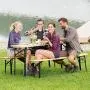 HOMGX 3-Piece Picnic Table, 70’’ Folding Picnic Table with Benches, Outdoor Portable Wooden Picnic Table, Picnic Beer Table Set with Stable Metal Frame, Camping Picnic Table for Garden, Patio HOMGX 3-Piece Picnic Table, 70’’ Folding Picnic Table with Benches, Outdoor Portable Wooden Picnic Table, Picnic Beer Table Set with Stable Metal Frame, Camping Picnic Table for Garden, Patio