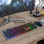 Gaming Keyboard and Mouse Combo, K1 LED Rainbow Backlit Keyboard with 104 Key Computer PC Gaming Keyboard for PC/Laptop