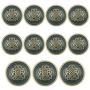 11 Piece Antiqued Bronze Metal Blazer Button Set - Crown Lion- for Blazer, Suits, Sport Coat, Uniform, Jacket