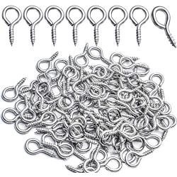 BronaGrand Small Eye Hooks,100pcs 13x7mm Mini Eye Pins Eye Screw Hooks Metal Eyelets Screw Eye Lags for Resin Jewelry Bead Plastic Wood