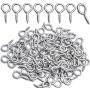 BronaGrand Small Eye Hooks,100pcs 13x7mm Mini Eye Pins Eye Screw Hooks Metal Eyelets Screw Eye Lags for Resin Jewelry Bead Plastic Wood