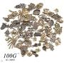 Human Body Parts Charms Collection, 100g(About 50-70 Pieces) Vintage Hand Eye Footprint Moustache Tooth Lip Smile Face Pendants for DIY Jewelry Hand Made Craft, Antique Bronze