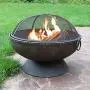 Sunnydaze Outdoor Fire Pit Bowl - 30 Inch Large Round Wood Burning Patio & Backyard Firepit for Outside with Spark Screen, Fireplace Poker, and Metal Grate Sunnydaze Outdoor Fire Pit Bowl - 30 Inch Large Round Wood Burning Patio & Backyard Firepit for Outside with Spark Screen, Fireplace Poker, and Metal Grate