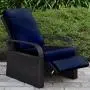 Outdoor Recliner Outdoor Wicker Recliner Chair with 5.12 Thickness Cushions, Automatic Adjustable Rattan Patio Chaise Lounge Chairs, Aluminum Frame, UV Resistant and Rustless (Brown + Navy Blue) Outdoor Recliner Outdoor Wicker Recliner Chair with 5.12 Thickness Cushions, Automatic Adjustable Rattan Patio Chaise Lounge Chairs, Aluminum Frame, UV Resistant and Rustless (Brown + Navy Blue)