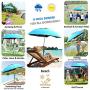 Sunphio Large Windproof Beach Umbrella, Sturdy and UV Protection, Portable Sun Shade Best for Camping, Picnic, Sand, Patio and More, 2 Metal Sand Anchor, 1 Big Carry Bag, 360 Tilt Mechanism (Blue)