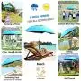 Sunphio Large Windproof Beach Umbrella, Sturdy and UV Protection, Portable Sun Shade Best for Camping, Picnic, Sand, Patio and More, 2 Metal Sand Anchor, 1 Big Carry Bag, 360 Tilt Mechanism (Blue)