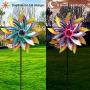 MAGGIFT 57 Inch Solar Wind Spinner with Metal Garden Stake, Multi Color Changing LED Solar Powered Glass Ball, Outdoor Wind Catcher Yard Patio Christmas Holiday Decoration