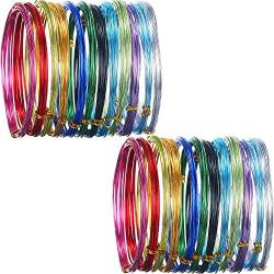 Shappy 24 Rolls Multi-Colored Aluminum Craft Wire, Flexible Metal for Art Creation and Jewelry Ornaments, 15 Gauge and 20 Gauge