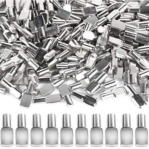 FANDAMEI Metal Nickel Shelf Pins Spoon Shaped Cabinet Support Pegs Holder (200 Packs, 5mm)