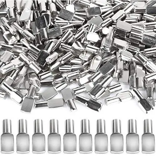 FANDAMEI Metal Nickel Shelf Pins Spoon Shaped Cabinet Support Pegs Holder (200 Packs, 5mm) FANDAMEI Metal Nickel Shelf Pins Spoon Shaped Cabinet Support Pegs Holder (200 Packs, 5mm)