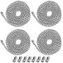 4 pack Beaded Pull Chain Extension,Each Chain Length 39 Inch (1 Meter) with Two Additional Matching Connectors,3.2 mm Diameter Beaded,Silvery