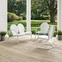Crosley Furniture Griffith 3-Piece Metal Outdoor Conversation Set with Loveseat and 2 Chairs - White