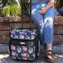 Everything Mary Collapsible Rolling Craft, Flowers - Wheeled Scrapbook Tote for Scrapbooking & Art - Travel Organizer Storage Bin for Paper, Glue, Tape - Roller Cart for Teachers & Medical