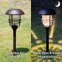 Solpex 4 Pack Solar Pathway Lights, Glass Metal Waterproof Solar Lights Outdoor, Warm White Solar Garden Lights for Yard, Path, Landscape and Walkway