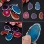 Agate Slice, 5 Pcs Natural Agate Slices Multi-uses Irregular Shaped Lot DIY Decoration Supplies Red Blue Purple 30-40mm