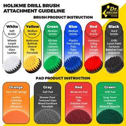 Holikme 25Piece Drill Brush Attachments Set,Scrub Pads & Sponge, Power Scrubber Brush with Extend Long Attachment All Purpose Clean for Grout, Tiles, Sinks, Bathtub, Bathroom, Kitchen