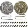 Beaded Pull Chain Extension with Connector for Ceiling Fan or Light (Pack of 2) 10 Feet Beaded Roller Chain with 12 Matching Connectors Each (3.2mm Diameter, Silver & Bronze) Beaded Pull Chain Extension with Connector for Ceiling Fan or Light (Pack of 2) 10 Feet Beaded Roller Chain with 12 Matching Connectors Each (3.2mm Diameter, Silver & Bronze)