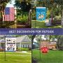 YEAHOME Garden Flag Holder Stand, Upgraded 7.5mm Thickened Pole Sturdy and Straight Premium Yard Flag Holder with Bird Feeder Hook Gift, Weather-Proof Metal Flagpole With Stopper and Clip Fit for American Flag
